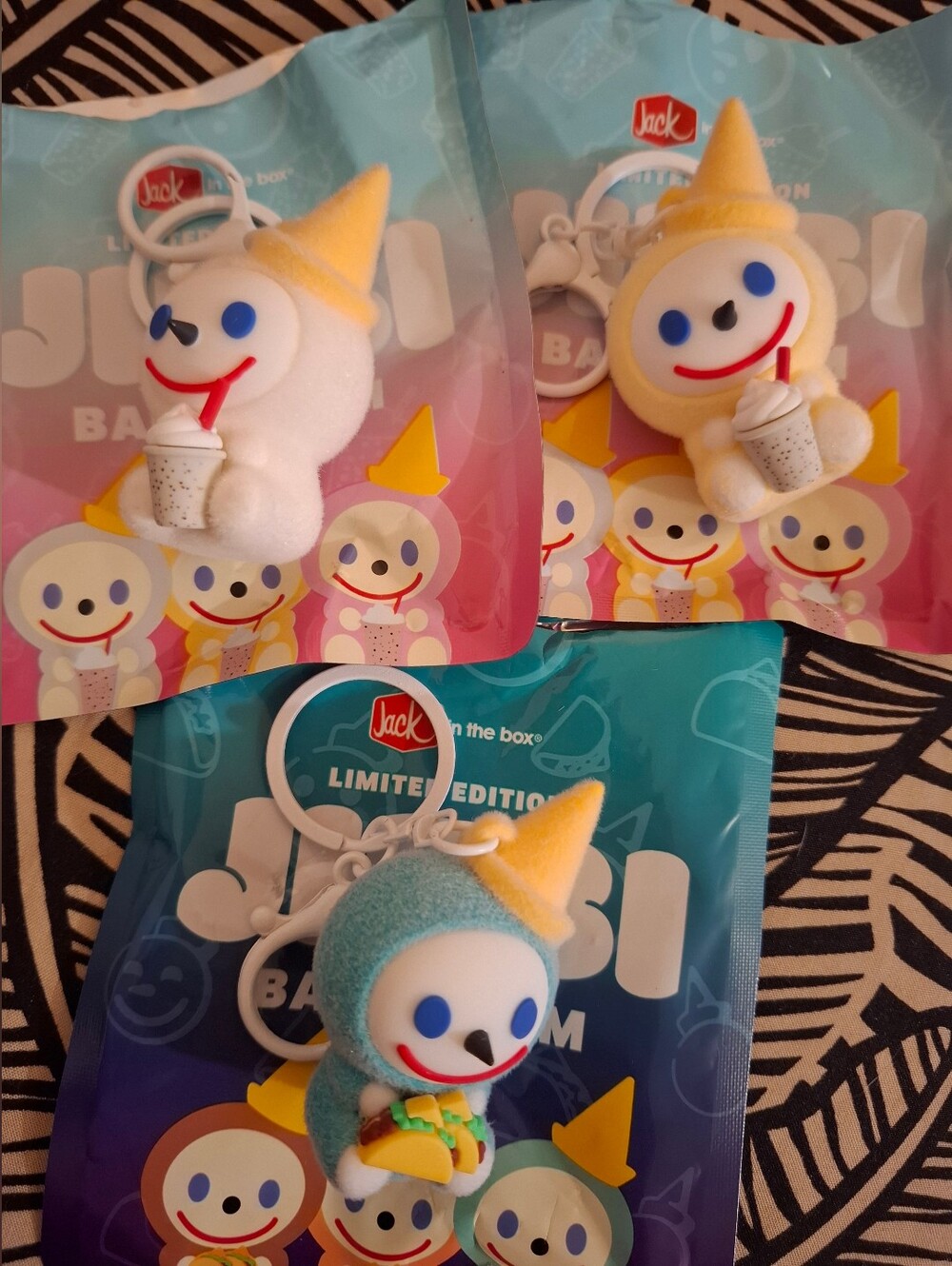 New! Jack In The Box Bag Key Charm Bundle Of 3 !!